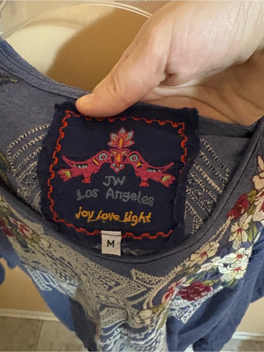 Johnny Was blue floral embroidered tunic dress - Picture 2 of 3